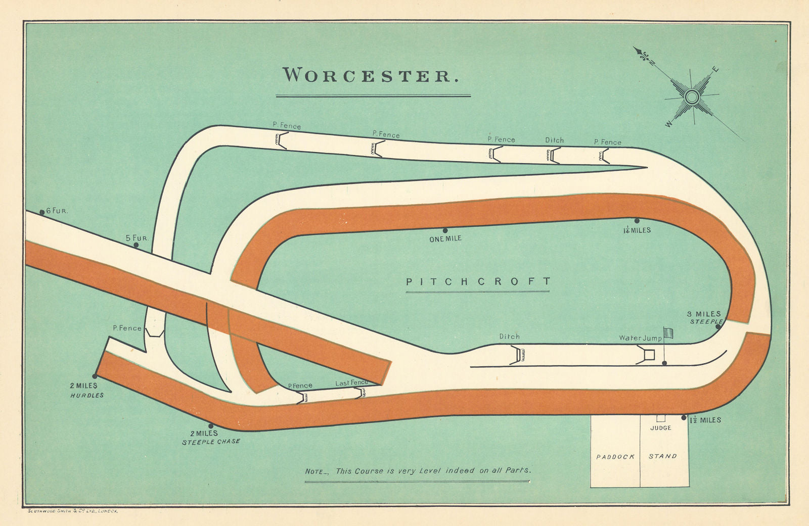Worcester racecourse, Worcestershire. Pitchcroft. BAYLES 1903 old antique map